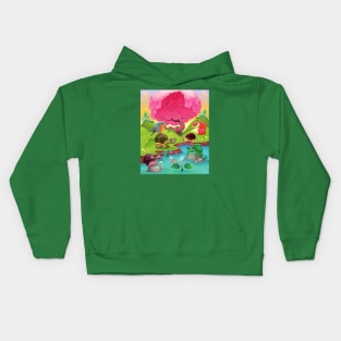 Animal Pond Scene Kids Hoodie